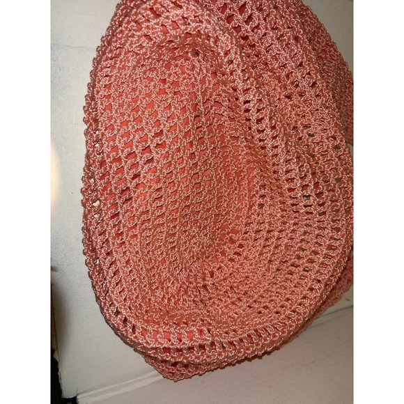 Peach Macramé BOHO Bag With Snap Flap Closure - Picture 4 of 13